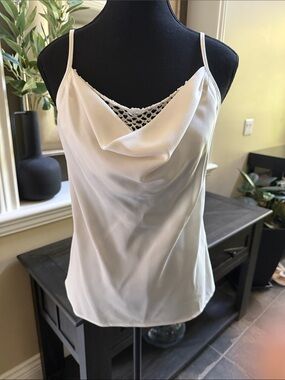 Together Ivory Cowl Neck Camisole with Lace Inset